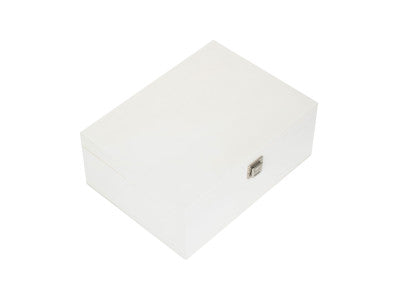 "Basket, 14" WHITE WOODEN BOX"