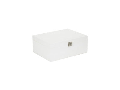 "Basket, 14" WHITE WOODEN BOX"