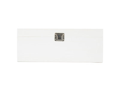 "Basket, 14" WHITE WOODEN BOX"