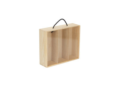 Basket, 3 BEER BOTTLE BOX with ACRYLIC LID