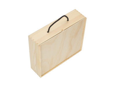 Basket, 3 BEER BOTTLE BOX with WOODEN LID