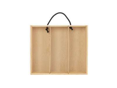 Basket, 3 BEER BOTTLE BOX with WOODEN LID