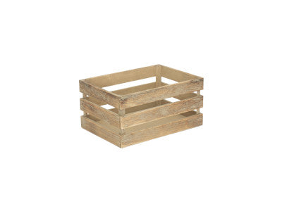 Basket, MEDIUM OAK EFFECT SLATTED WOODEN CRATE