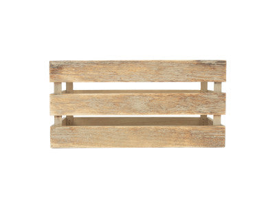 Basket, MEDIUM OAK EFFECT SLATTED WOODEN CRATE