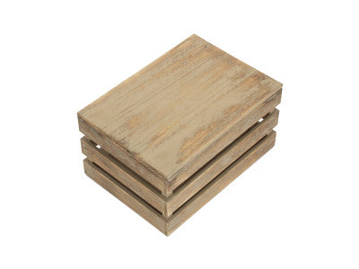 Basket, MEDIUM OAK EFFECT SLATTED WOODEN BOX