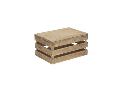 Basket, MEDIUM OAK EFFECT SLATTED WOODEN BOX