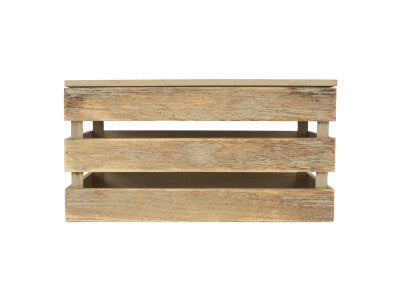Basket, MEDIUM OAK EFFECT SLATTED WOODEN BOX