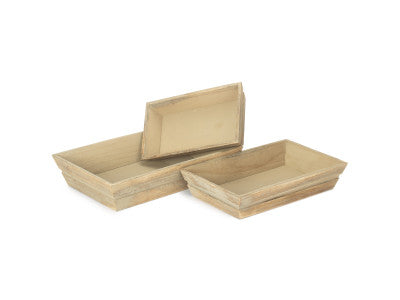 Basket, Set of 3 WOODEN PACKING TRAY 