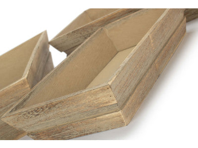 Basket, Set of 3 WOODEN PACKING TRAY 