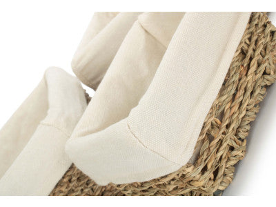Basket, Set of 3 LINED RECTANGULAR SEAGRASS SMALL TRAYS 