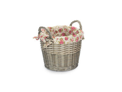 Basket, CRAFT BASKET with GARDEN ROSE LINING
