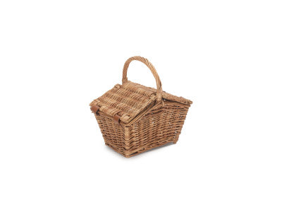 Basket, SMALL LIGHT STEAMED DOUBLE LIDDED HAMPER