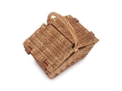 Basket, SMALL LIGHT STEAMED DOUBLE LIDDED HAMPER