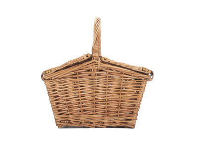 Basket, SMALL LIGHT STEAMED DOUBLE LIDDED HAMPER