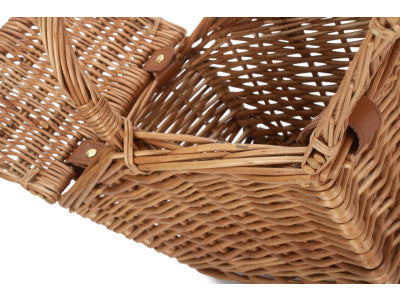 Basket, SMALL LIGHT STEAMED DOUBLE LIDDED HAMPER