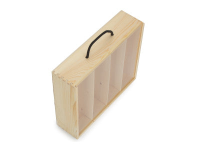 Basket, 4 BEER BOTTLE BOX with ACRYLIC LID