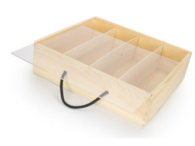 Basket, 4 BEER BOTTLE BOX with ACRYLIC LID