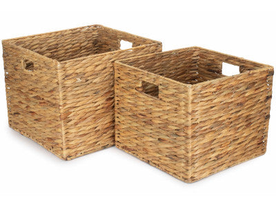 Basket, Set of 2 WATER HYACINTH SQUARE STORAGE BASKET 