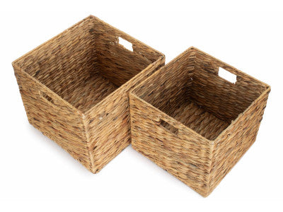 Basket, Set of 2 WATER HYACINTH SQUARE STORAGE BASKET 