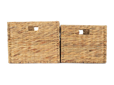 Basket, Set of 2 WATER HYACINTH SQUARE STORAGE BASKET 