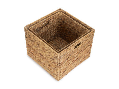 Basket, Set of 2 WATER HYACINTH SQUARE STORAGE BASKET 