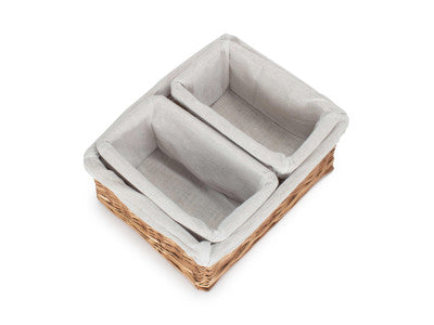 Basket, Set of 3 DOUBLE STEAMED SPLIT WILLOW TRAY 