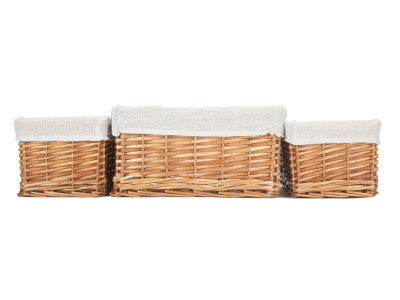 Basket, Set of 3 DOUBLE STEAMED SPLIT WILLOW TRAY 