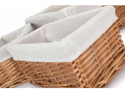 Basket, Set of 3 DOUBLE STEAMED SPLIT WILLOW TRAY 