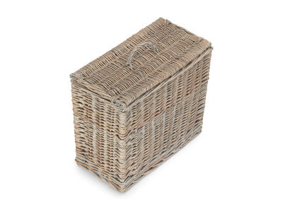 Basket, GREY WASH RECTANGULAR TOILET TIDY LIDDED BASKET