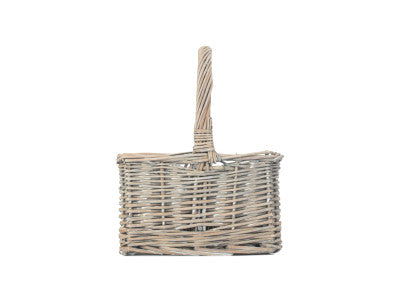 Basket, GREY WASH SQUARE 4 SECTION CUTLERY BASKET