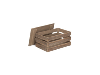 Basket, SMALL OAK EFFECT SLATTED WOODEN BOX