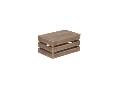 Basket, SMALL OAK EFFECT SLATTED WOODEN BOX
