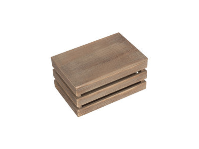 Basket, SMALL OAK EFFECT SLATTED WOODEN BOX