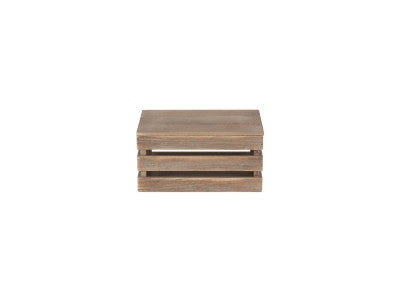Basket, SMALL OAK EFFECT SLATTED WOODEN BOX