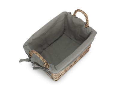 Basket, MEDIUM ANTIQUE WASH HANDLED STORAGE SOLUTION with GREY SAGE LINING