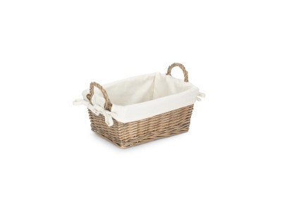 Basket, MEDIUM ANTIQUE WASH HANDLED STORAGE SOLUTION with WHITE LINING