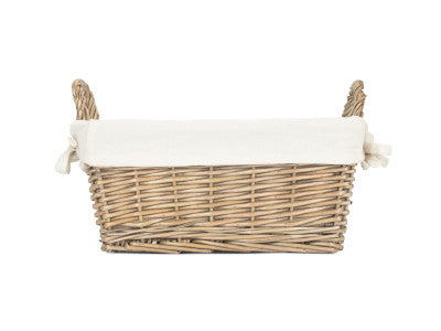 Basket, MEDIUM ANTIQUE WASH HANDLED STORAGE SOLUTION with WHITE LINING