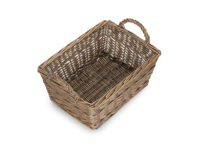 Basket, LARGE ANTIQUE WASH HANDLED STORAGE SOLUTION - UNLINED