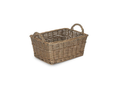 Basket, LARGE ANTIQUE WASH HANDLED STORAGE SOLUTION - UNLINED