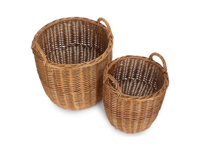 Basket, Set of 2 LIGHT STEAMED LINEN BIN 