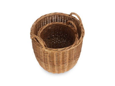 Basket, Set of 2 LIGHT STEAMED LINEN BIN 