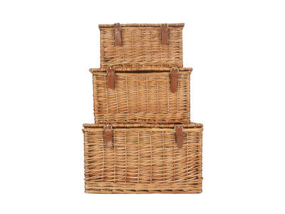 Basket, Set of 3 LIGHT STEAMED WINDSOR HAMPER 