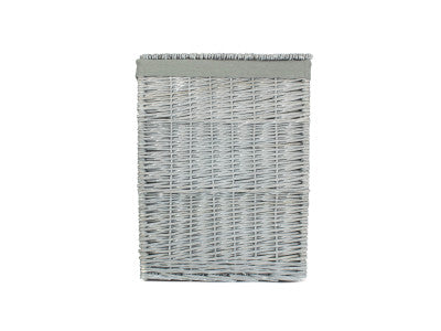 Basket, LARGE GREY WASH SQUARE LAUNDRY BASKET with GREY SAGE LINING