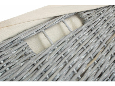 Basket, LARGE GREY WASH SQUARE LAUNDRY BASKET with WHITE LINING