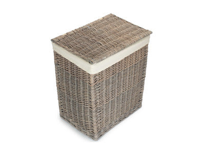 Basket, GREY WASH SLIM LAUNDRY HAMPER BASKET