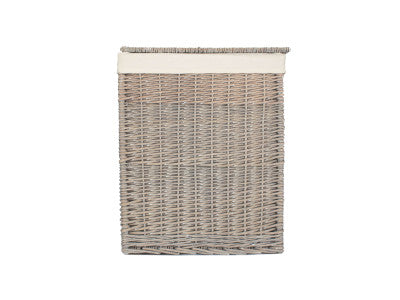 Basket, GREY WASH SLIM LAUNDRY HAMPER BASKET