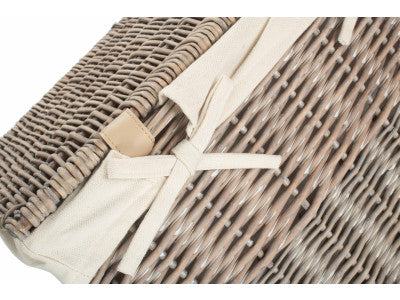 Basket, GREY WASH SLIM LAUNDRY HAMPER BASKET