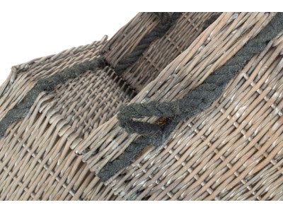 Basket, Set of 3 GREY WASH SQUARE STORAGE BASKET 