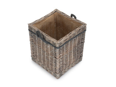 Basket, SIZE 1 GREY WASH SQUARE STORAGE BASKET