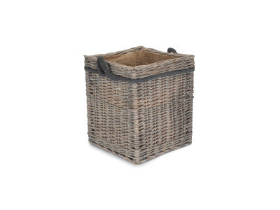 Basket, SIZE 1 GREY WASH SQUARE STORAGE BASKET